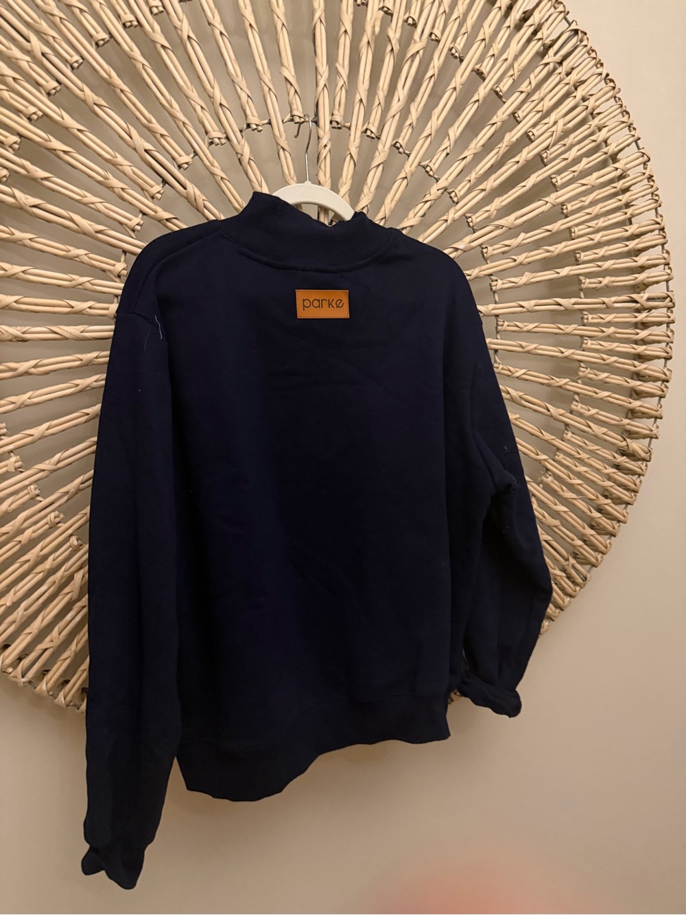 Parke Navy Crewneck Sweatshirt with Chest Patch